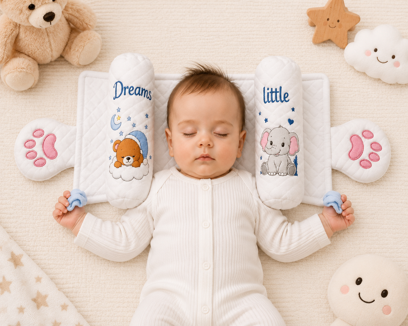 Baby Slider Pillow – Giraffe & Lion Print