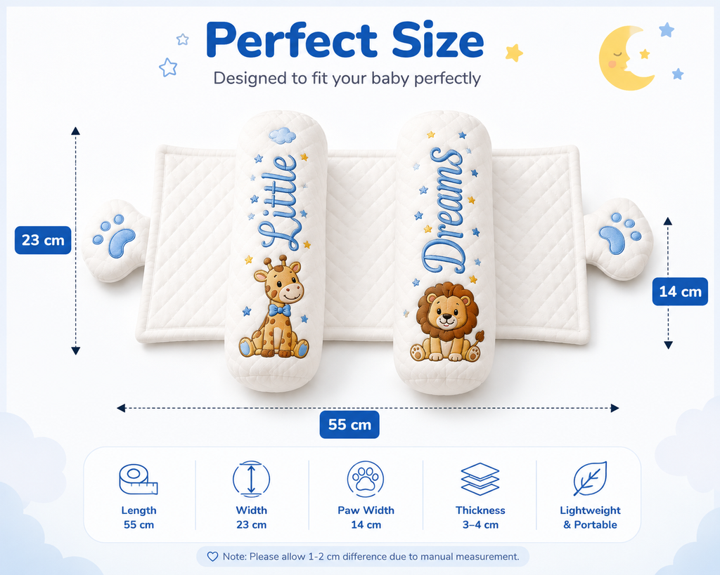 Baby Slider Pillow – Giraffe & Lion Print