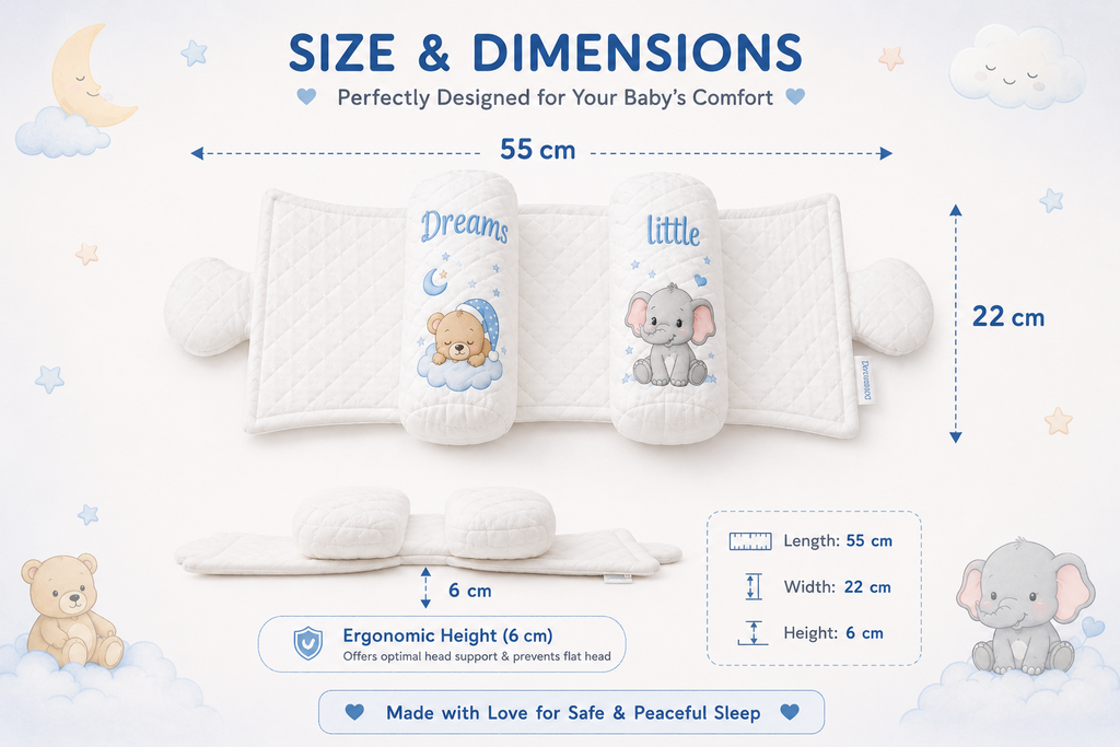 Baby Slider Pillow – Soft Quilted Support Pillow for Newborns