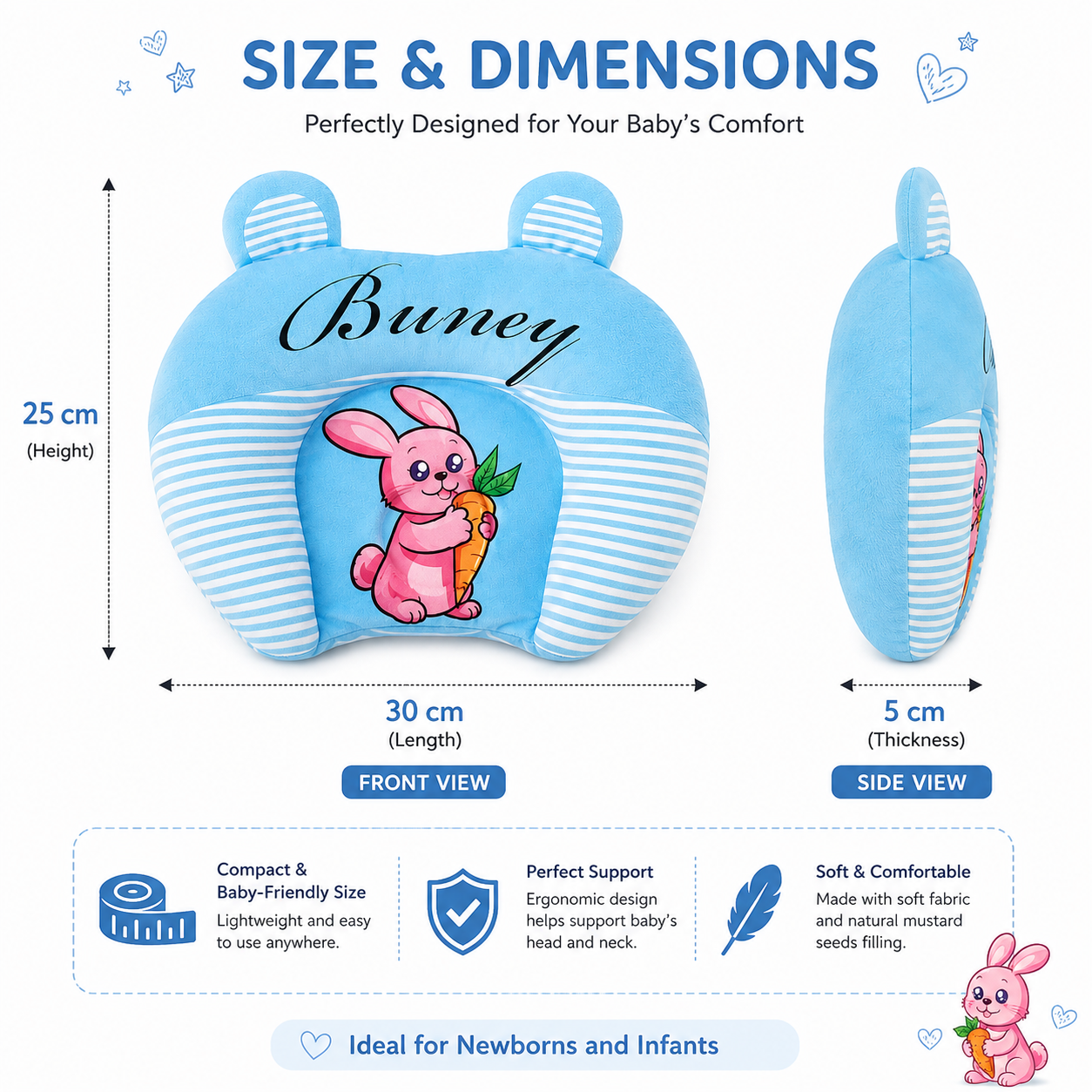 Bunny Baby Head Support Pillow