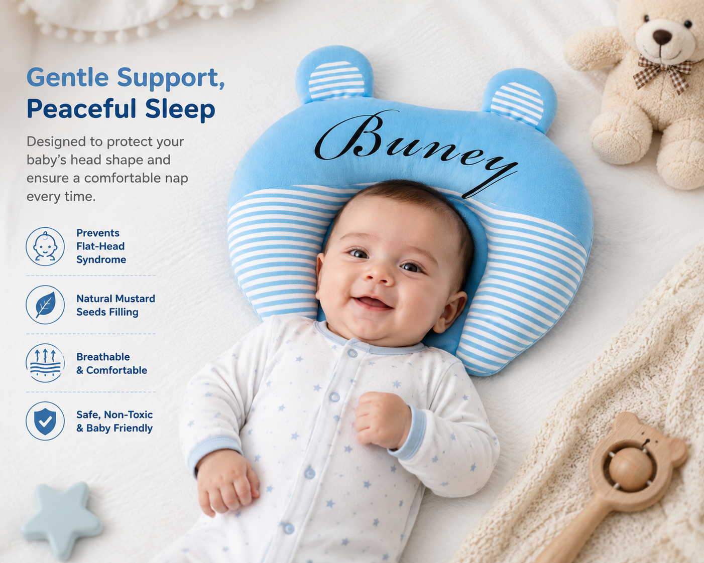 Bunny Baby Head Support Pillow