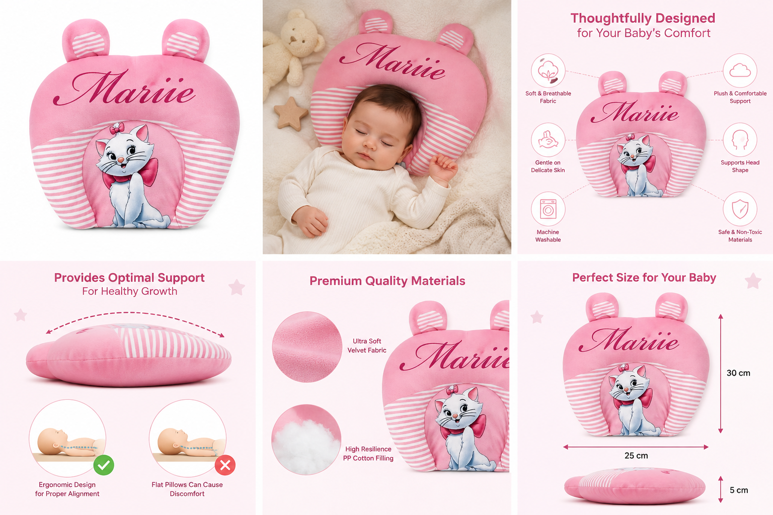 Mariie Baby Head Support Pillow