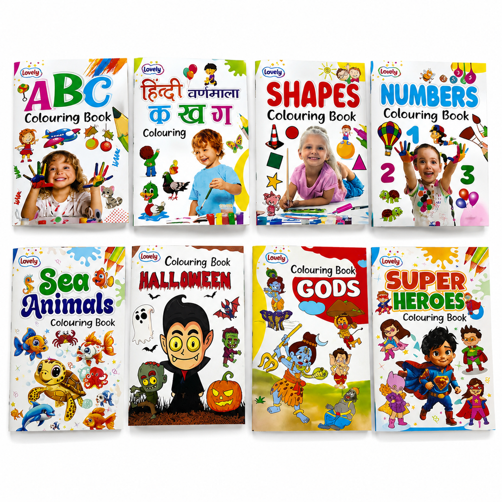 Kids Colouring Book Set – 8-in-1
