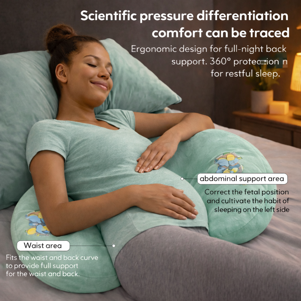 Mummakart 5-in-1 Full Body Maternity & Pregnancy Support Pillow( Sea Green)