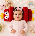 Mummakart Baby Head Support Slider Pillow for Newborns (0–6 Months) | Soft Baby Head & Neck Support Pillow| Penguin print Red